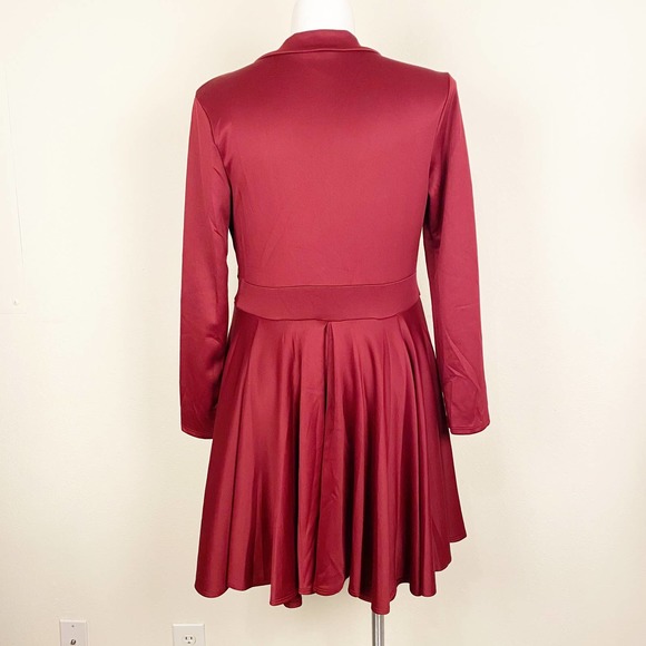 Eien Deep V Neck Burgundy Dress 2XL - Picture 2 of 5